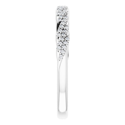 14K White Gold 1/6 CTW Natural Diamond Band