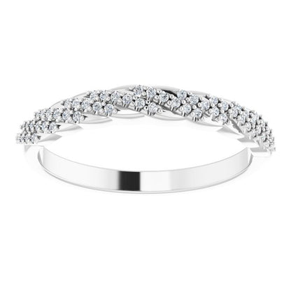 14K White Gold 1/6 CTW Natural Diamond Band