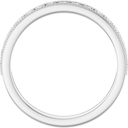 14K White Gold 1/3 CTW Natural Diamond Milgrain Anniversary Band