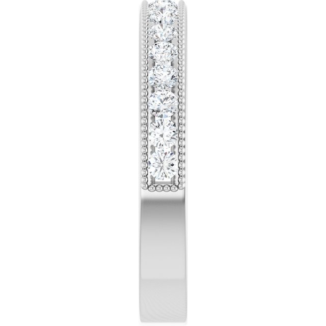 14K White Gold 1/3 CTW Natural Diamond Milgrain Anniversary Band