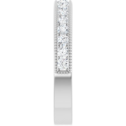 14K White Gold 1/3 CTW Natural Diamond Milgrain Anniversary Band