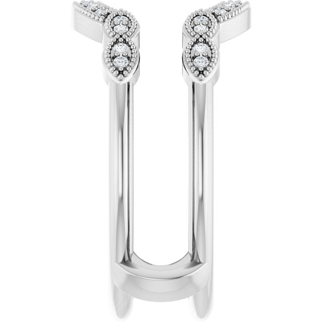 14K White Gold 1/6 CTW Natural Diamond Ring Guard