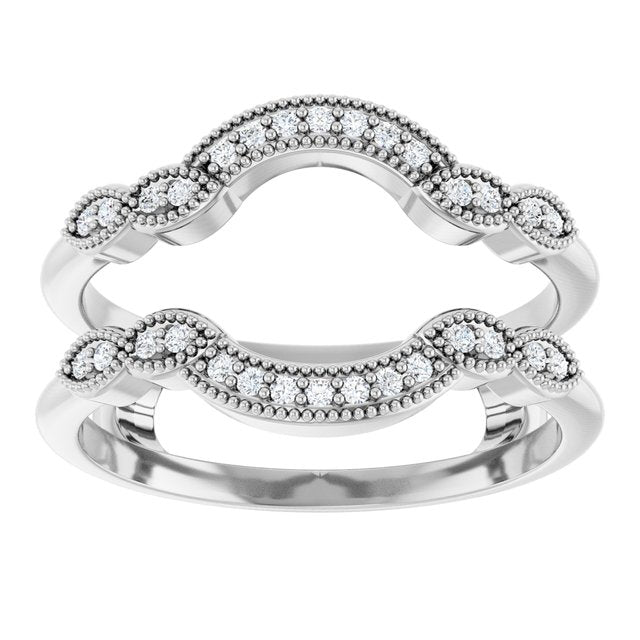 14K White Gold 1/6 CTW Natural Diamond Ring Guard