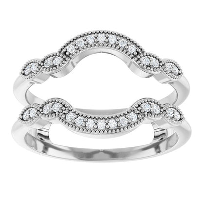 14K White Gold 1/6 CTW Natural Diamond Ring Guard
