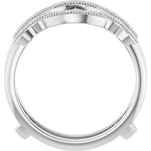 14K White Gold 1/6 CTW Natural Diamond Ring Guard