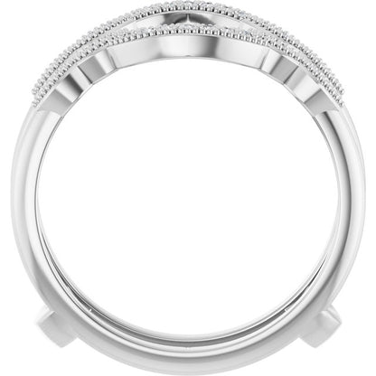 14K White Gold 1/6 CTW Natural Diamond Ring Guard