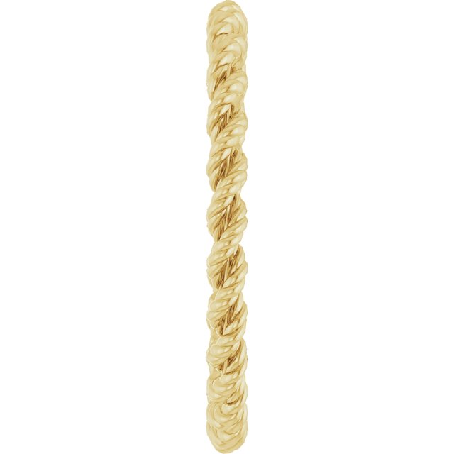 14K Yellow Gold Rope Band, 2 mm