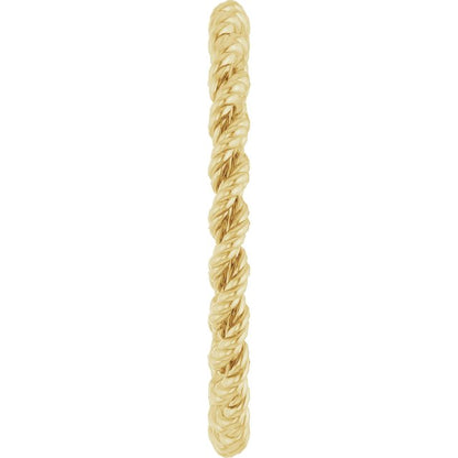 14K Yellow Gold Rope Band, 2 mm