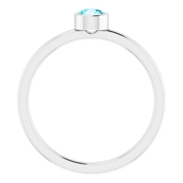 Natural Blue Zircon Ring