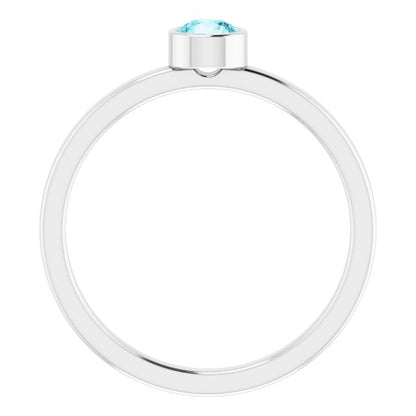 Natural Blue Zircon Ring