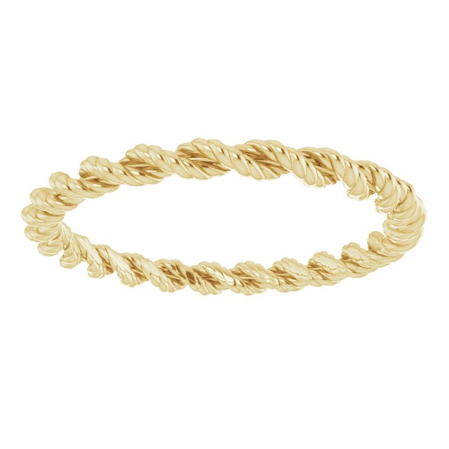 14K Yellow Gold Rope Band, 2 mm