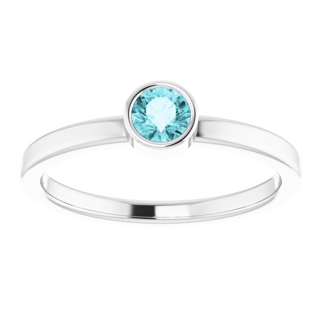 Natural Blue Zircon Ring