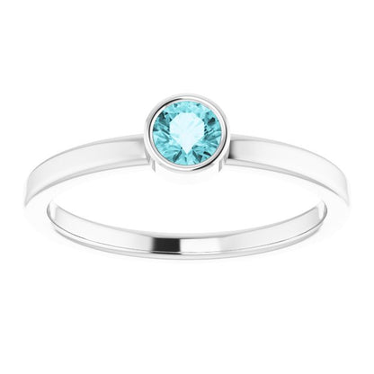 Natural Blue Zircon Ring