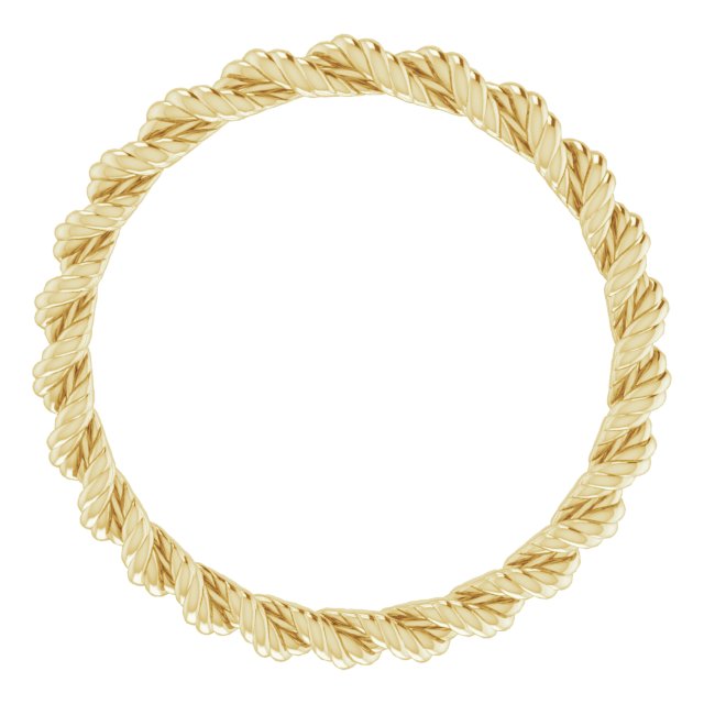 14K Yellow Gold Rope Band, 2 mm