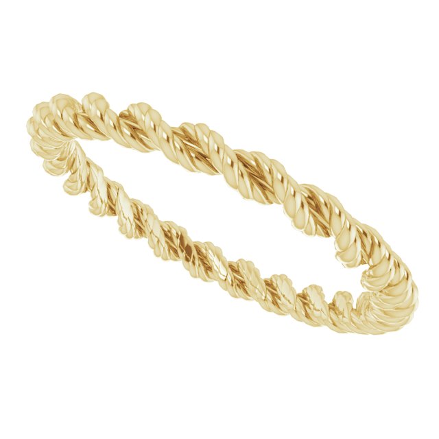 14K Yellow Gold Rope Band, 2 mm