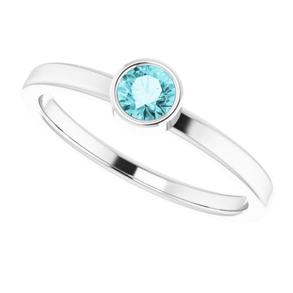 Natural Blue Zircon Ring