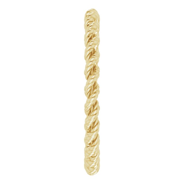 14K Yellow Gold Rope Band, 2 mm