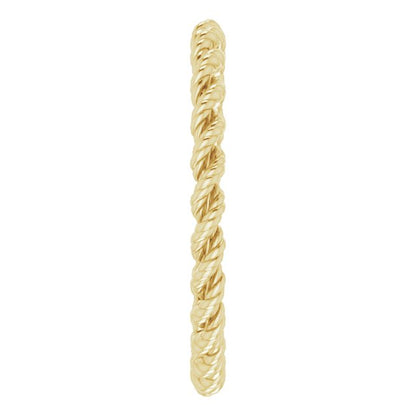 14K Yellow Gold Rope Band, 2 mm