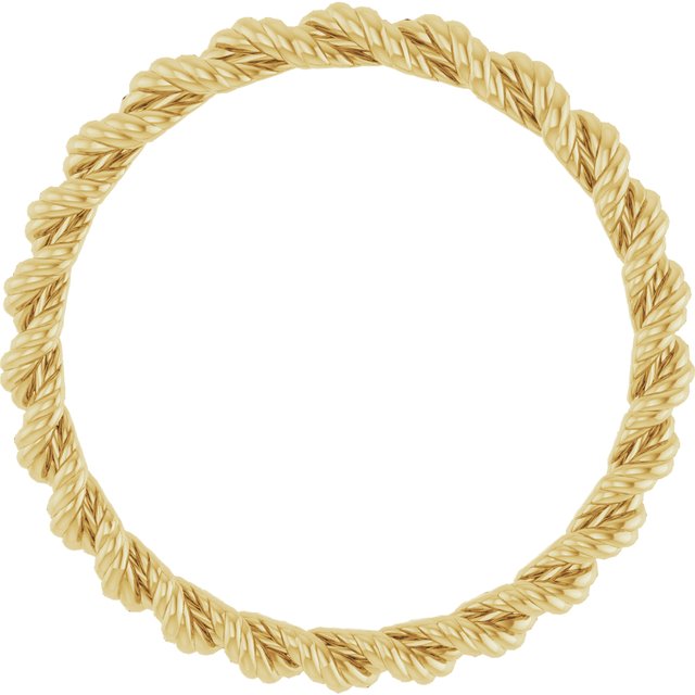 14K Yellow Gold Rope Band, 2 mm