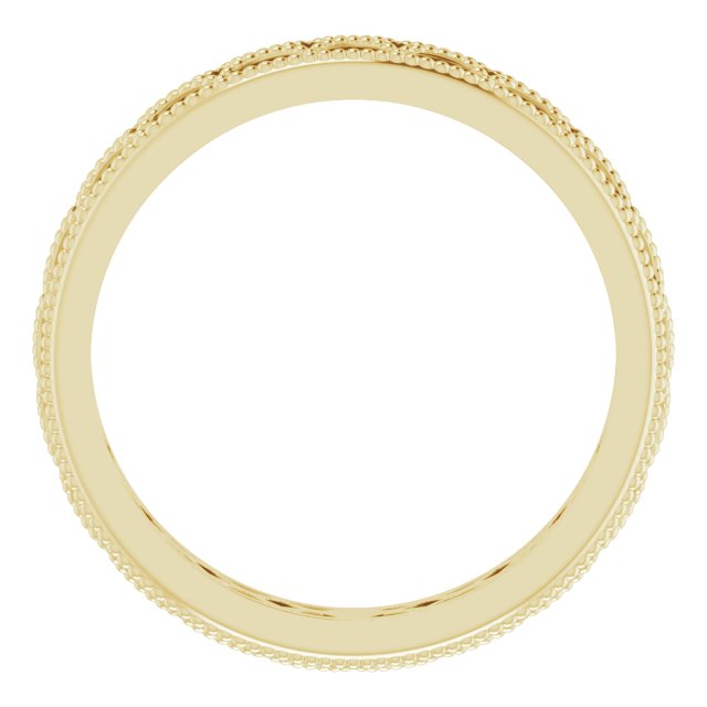 14K Yellow Gold Crescent Milgrain Design