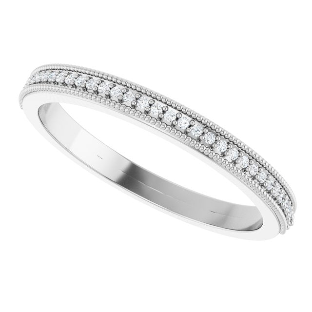 14K White Gold .08 CTW Natural Diamond Anniversary Band