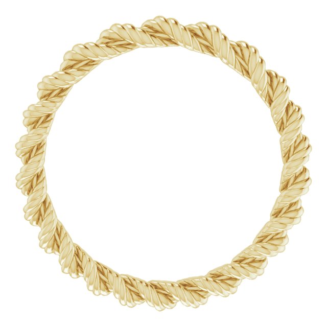 14K Yellow Gold Rope Band, 2 mm