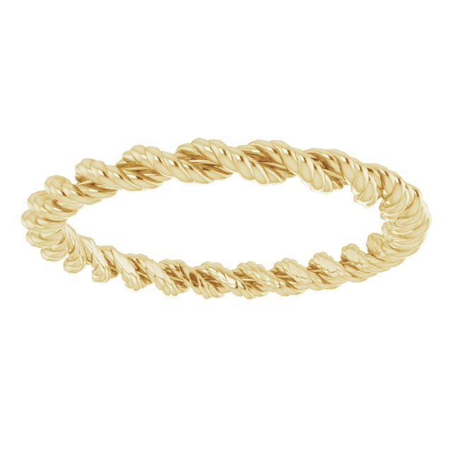 14K Yellow Gold Rope Band, 2 mm