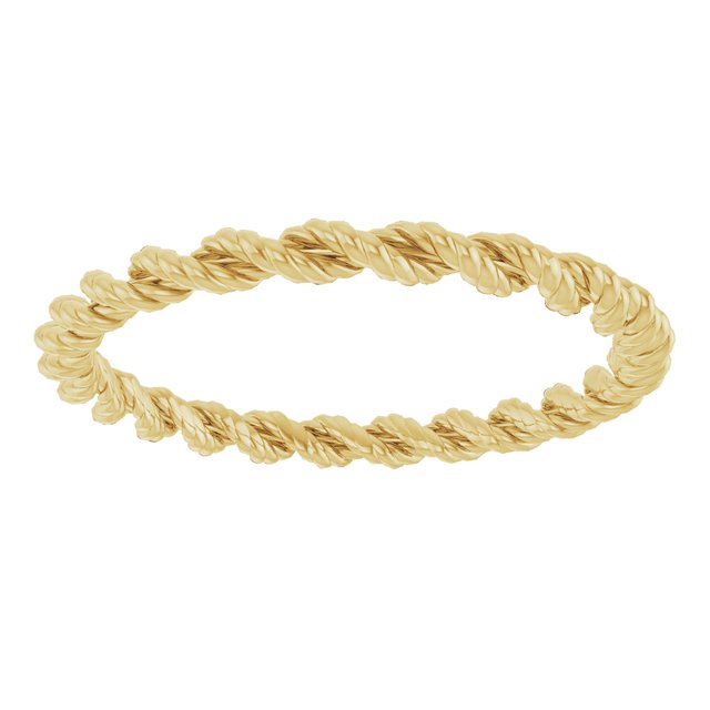 14K Yellow Gold Rope Band, 2 mm