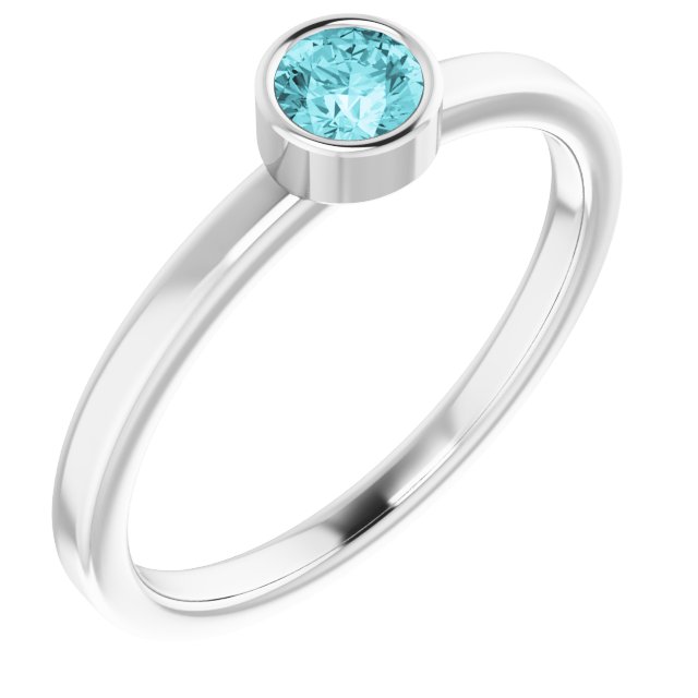 Natural Blue Zircon Ring