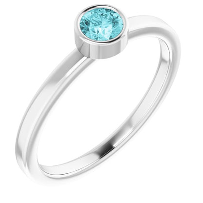 Natural Blue Zircon Ring