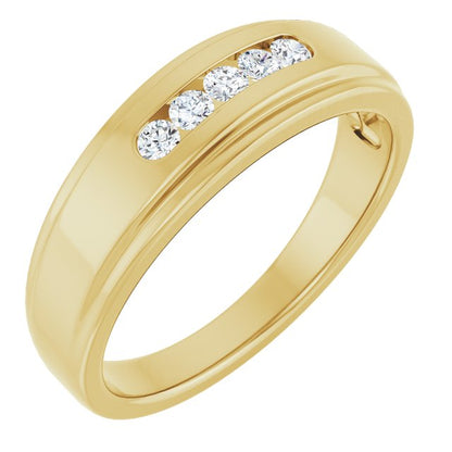 1/4 CTW Natural Diamond 5-Stone Band