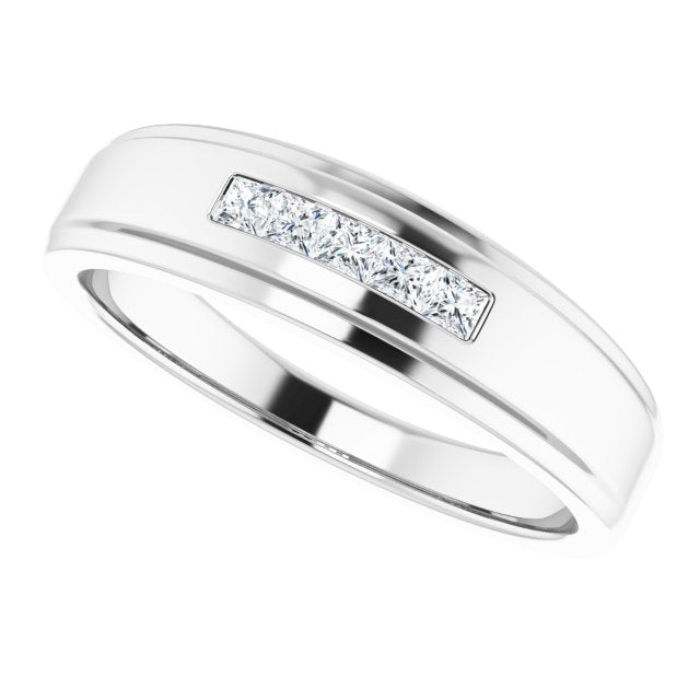 14K White Gold 1/4 CTW Natural Diamond 5-Stone Band