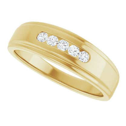 1/4 CTW Natural Diamond 5-Stone Band