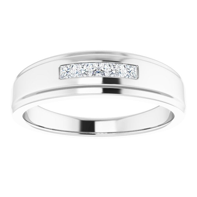 14K White Gold 1/4 CTW Natural Diamond 5-Stone Band