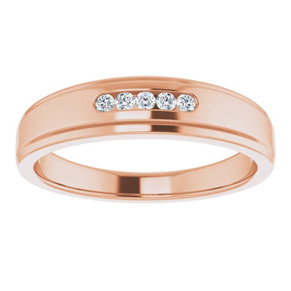 .08 CTW Natural Diamond 5-Stone Band