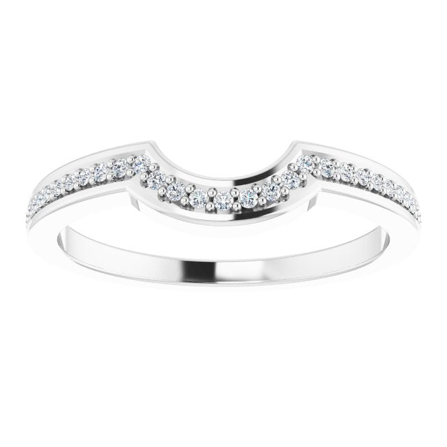 14K White Gold 1/8 CTW Natural Diamond Matching Band