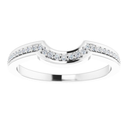 14K White Gold 1/8 CTW Natural Diamond Matching Band