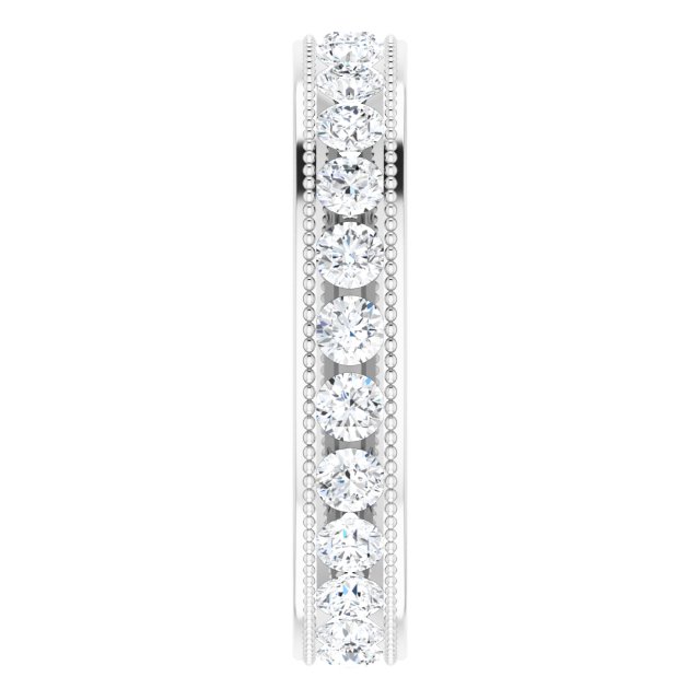 14K White Gold 1 1/2 CTW Natural Diamond Milgrain Eternity Band