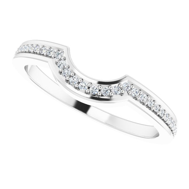 14K White Gold 1/8 CTW Natural Diamond Matching Band