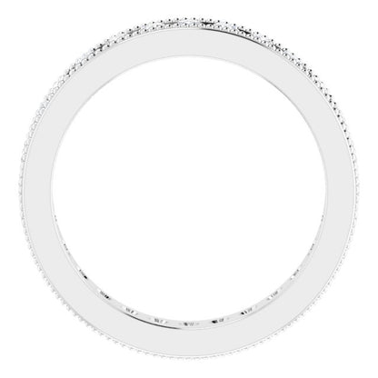 14K White Gold 7/8 CTW Natural Diamond Milgrain Eternity Band