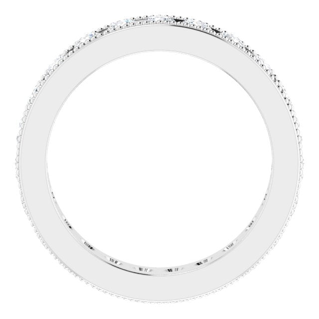 14K White Gold 1 3/8 CTW Natural Diamond Milgrain Eternity Band