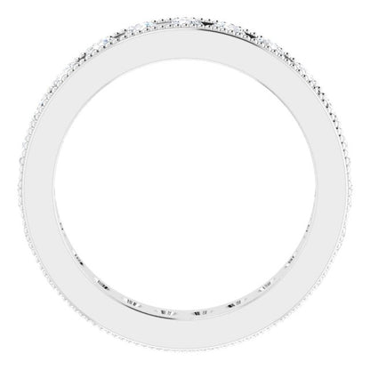 14K White Gold 1 3/8 CTW Natural Diamond Milgrain Eternity Band