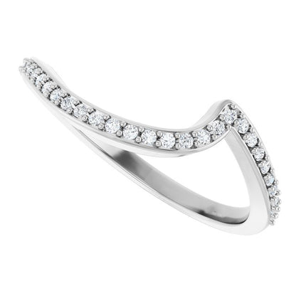 14K White Gold 1/8 CTW Natural Diamond Band for Round Ring