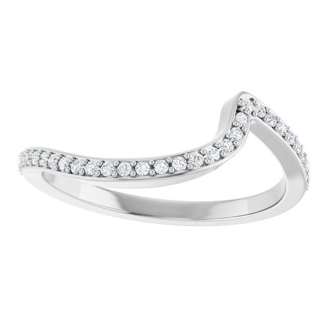 14K White Gold 1/8 CTW Natural Diamond Band for Round Ring