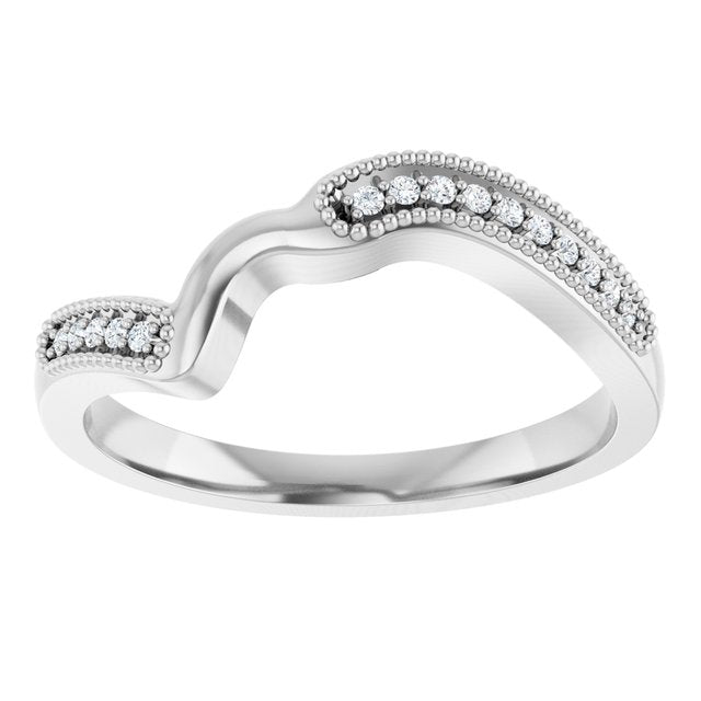 14K White Gold .06 CTW Natural Diamond Band