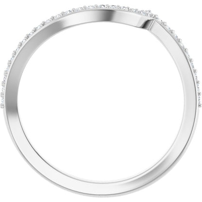 14K White Gold 1/8 CTW Natural Diamond Band for Round Ring