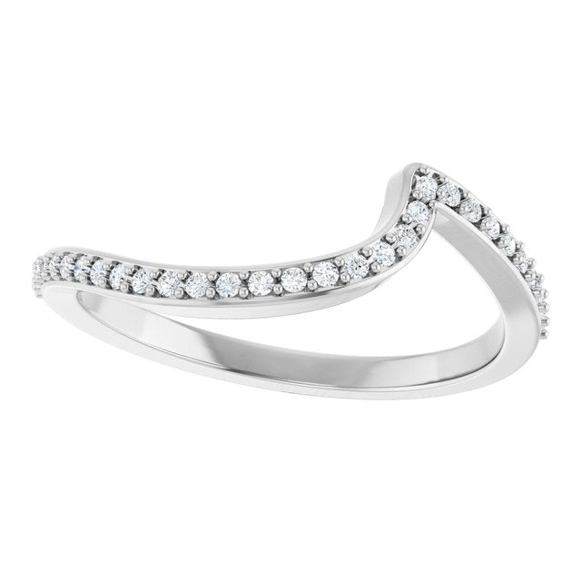 14K White Gold 1/8 CTW Natural Diamond Band for Round Ring