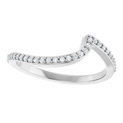14K White Gold 1/8 CTW Natural Diamond Band for Round Ring