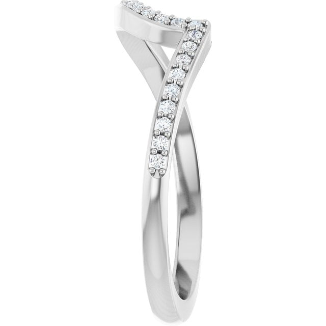 14K White Gold 1/8 CTW Natural Diamond Band for Round Ring