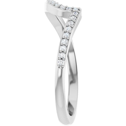 14K White Gold 1/8 CTW Natural Diamond Band for Round Ring